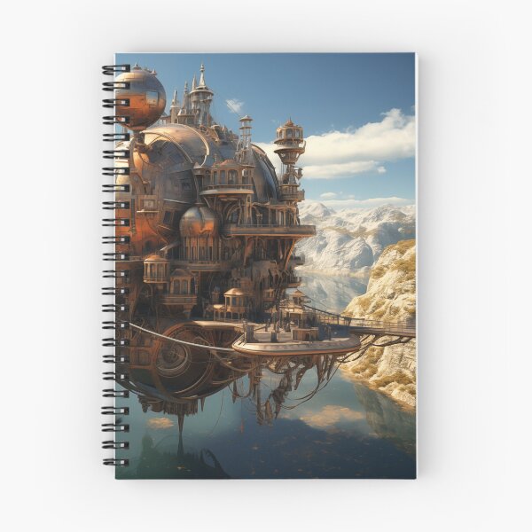 Item preview, Floating Steampunk City in the Mountains designed and sold by SipandStan.