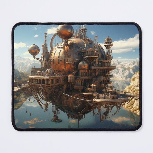 Item preview, Floating Steampunk City in the Mountains designed and sold by SipandStan.
