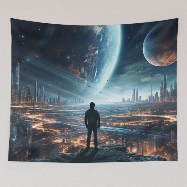 Item preview, extra terrestrial future futuristic city outer space  designed and sold by zand-n-zive.
