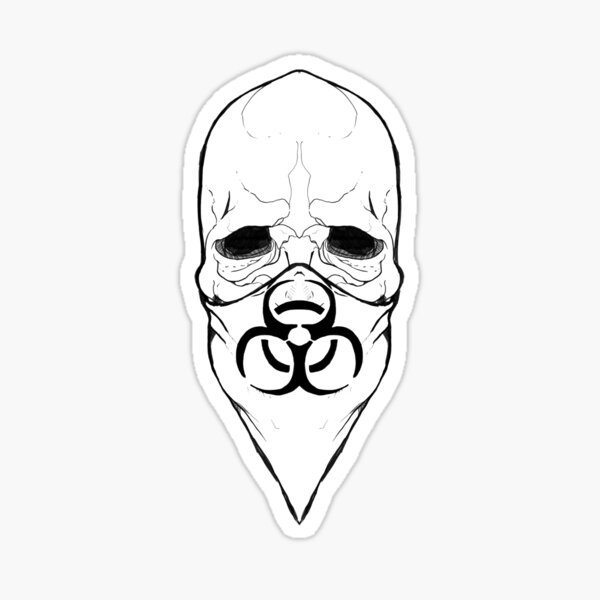 Skull Biohazard Black Ski Mask