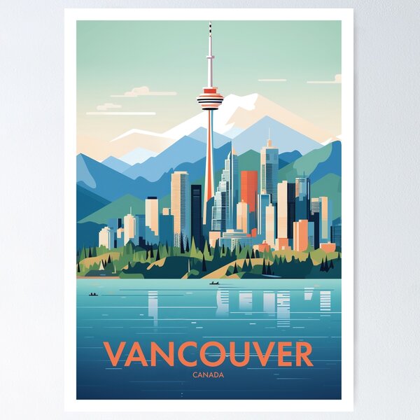 VANCOUVER Traditional Travel Poster Poster