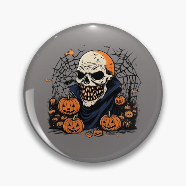 Item preview, Haunting Halloween Horrors: Scary Skull pumpking and spider web, Halloween shirt designed and sold by NaaEchDesign ⭐⭐⭐⭐⭐.