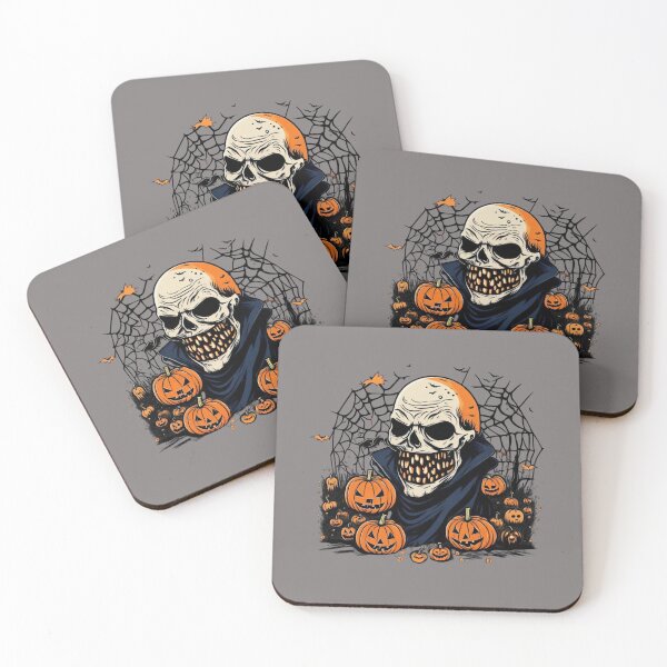 Item preview, Haunting Halloween Horrors: Scary Skull pumpking and spider web, Halloween shirt designed and sold by NaaEchDesign ⭐⭐⭐⭐⭐.
