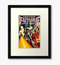 Retro Vintage CAPTAIN FUTURE NO. 1 PULP MAGAZINE ART Framed Print