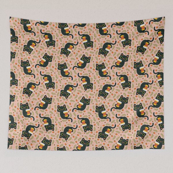 Item preview, Cat with Coffee Pattern - Pink designed and sold by jsongdesign.