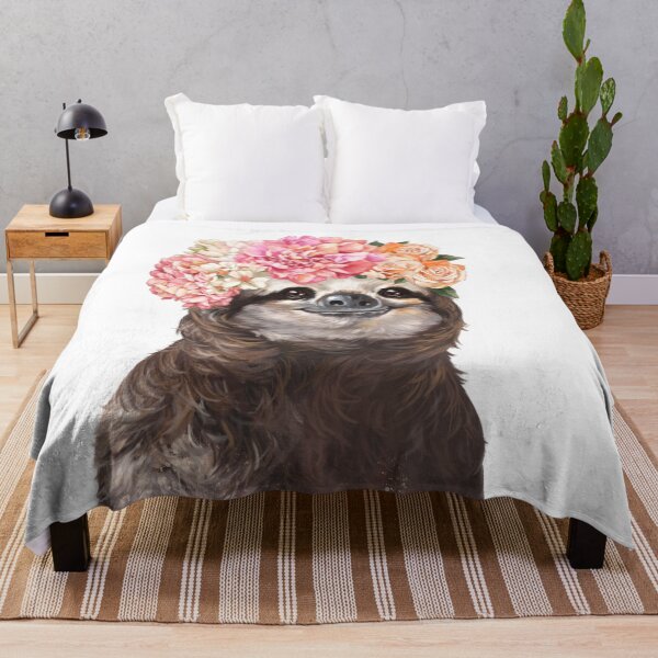 Item preview, Retrato de corona de flores de perezoso B1 designed and sold by bignosework.