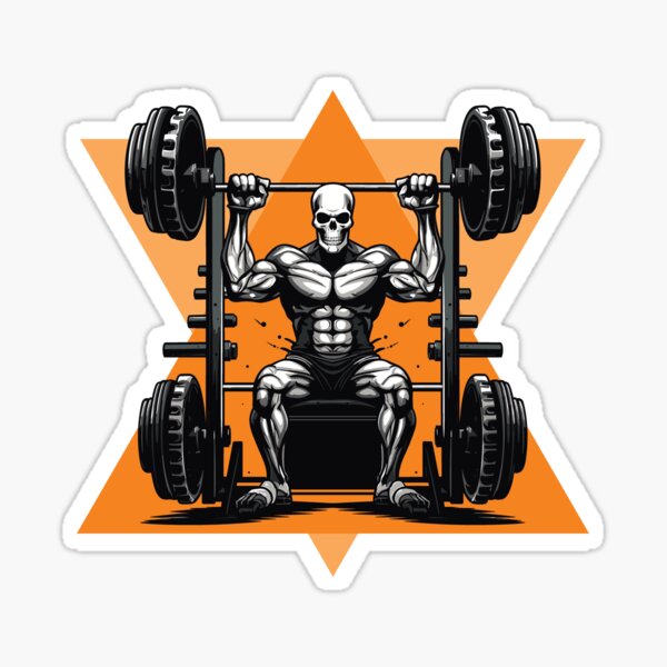 Skeleton Weightlifting Workout Gifts Sticker for Sale by KingMasterStore