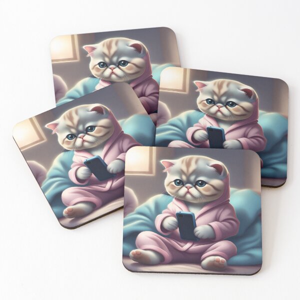Item preview, Mini Cat and Her Pajamas designed and sold by CanArtVision.