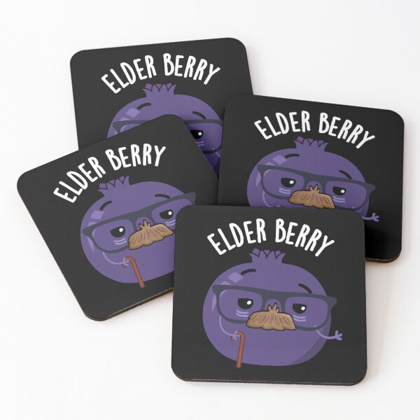 Item preview, Elder-berry Funny Fruit Puns (Dark BG) designed and sold by punnybone.