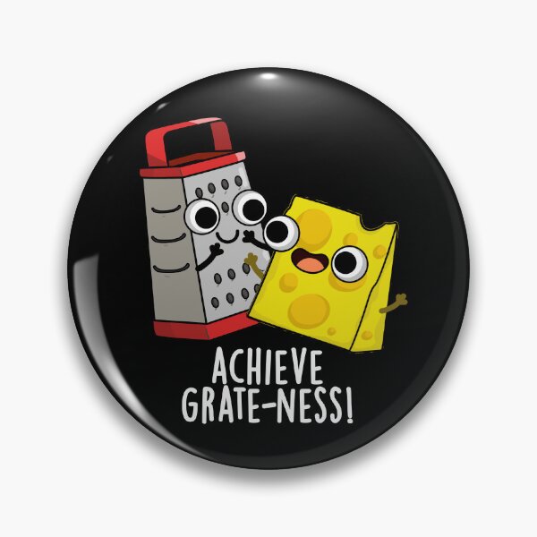 Item preview, Achieve Grateness Funny Cheese Puns  (Dark BG) designed and sold by punnybone.