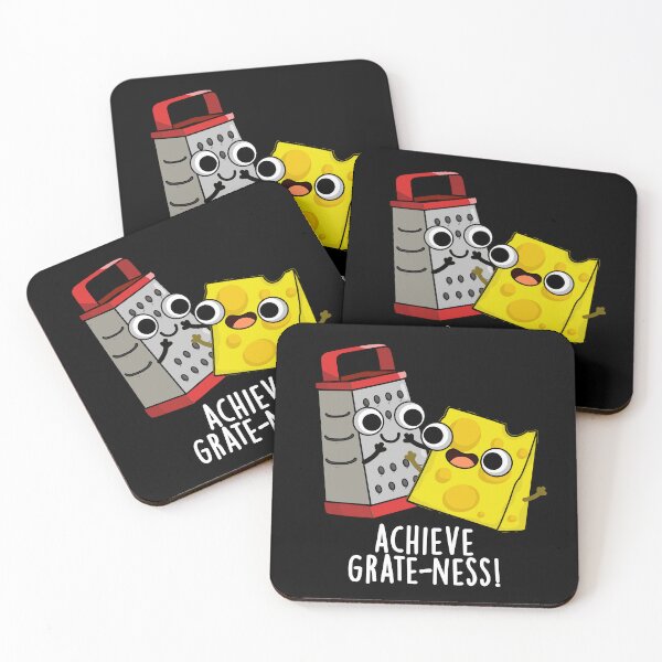 Item preview, Achieve Grateness Funny Cheese Puns  (Dark BG) designed and sold by punnybone.