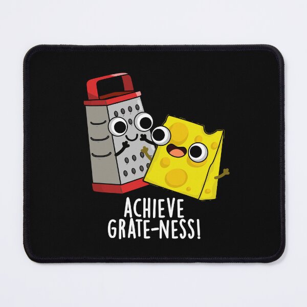 Item preview, Achieve Grateness Funny Cheese Puns (Dark BG) designed and sold by punnybone.