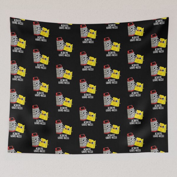 Item preview, Achieve Grateness Funny Cheese Puns  (Dark BG) designed and sold by punnybone.
