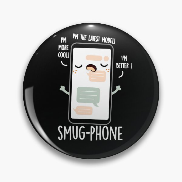 Item preview, Smug Phone Funny Cellphone Puns  (Dark BG) designed and sold by punnybone.