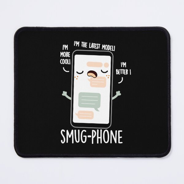 Item preview, Smug Phone Funny Cellphone Puns  (Dark BG) designed and sold by punnybone.