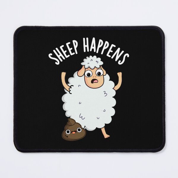 Item preview, Sheep Happens Funny Poop Puns (Dark BG) designed and sold by punnybone.