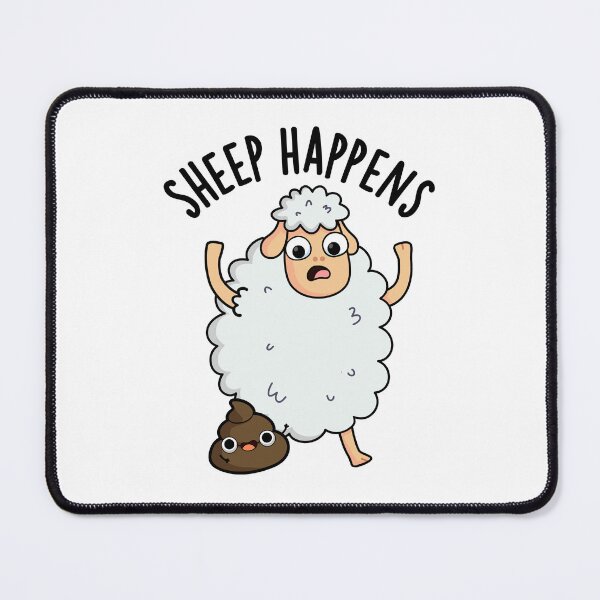 Item preview, Sheep Happens Funny Poop Puns designed and sold by punnybone.
