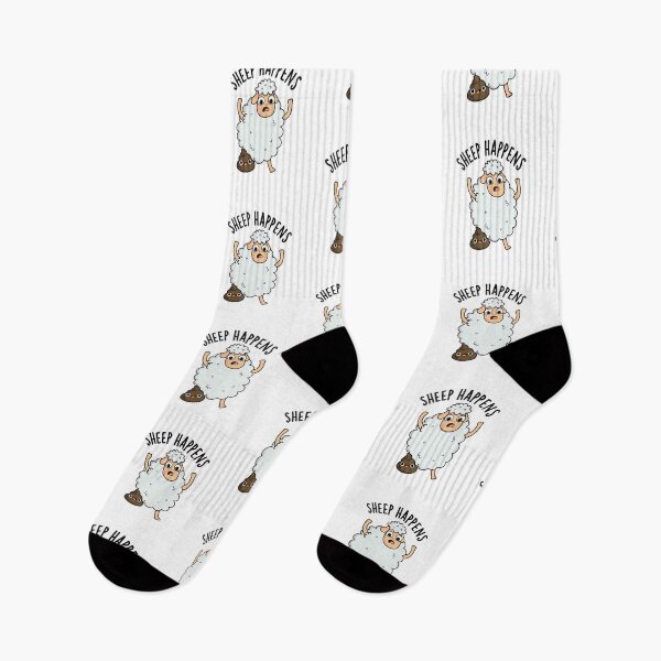Item preview, Sheep Happens Funny Poop Puns designed and sold by punnybone.