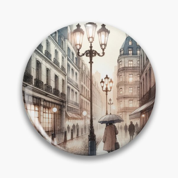 Item preview, Rainy Evening in Parisian Streets designed and sold by PictorialWhimsy.