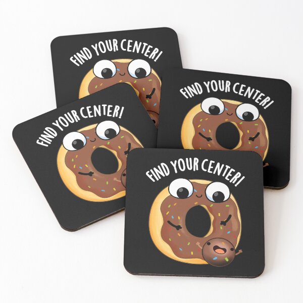 Item preview, Find Your Center Funny Donut Puns (Dark BG) designed and sold by punnybone.