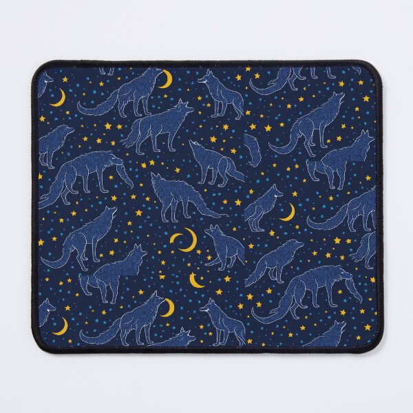 Aperçu de l'œuvre Modèles sans couture de loup hurlant à la lune avec des étoiles créée et vendue par Pedro Ramiro.