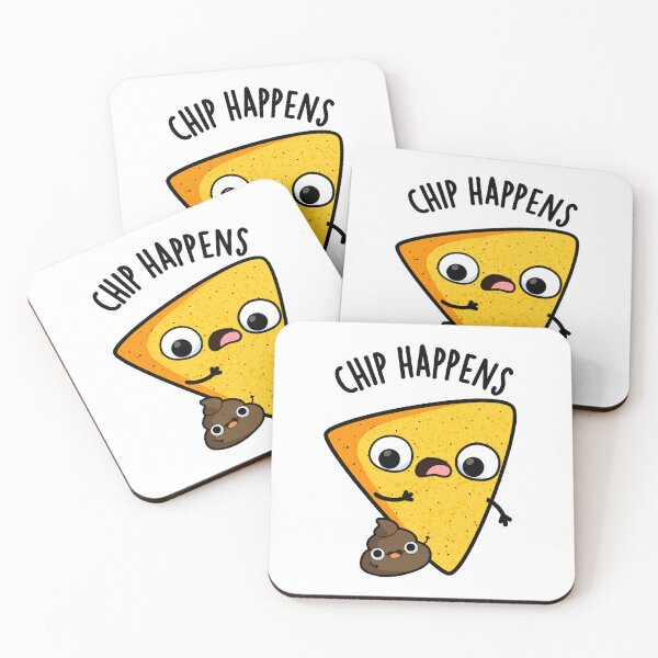 Item preview, Chip Happens Funny Poop Puns designed and sold by punnybone.