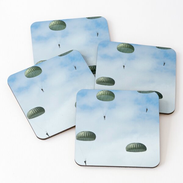 Item preview, STK109510M-U.S. Army paratroopers parachute over Normandy, France. designed and sold by StocktrekImages.