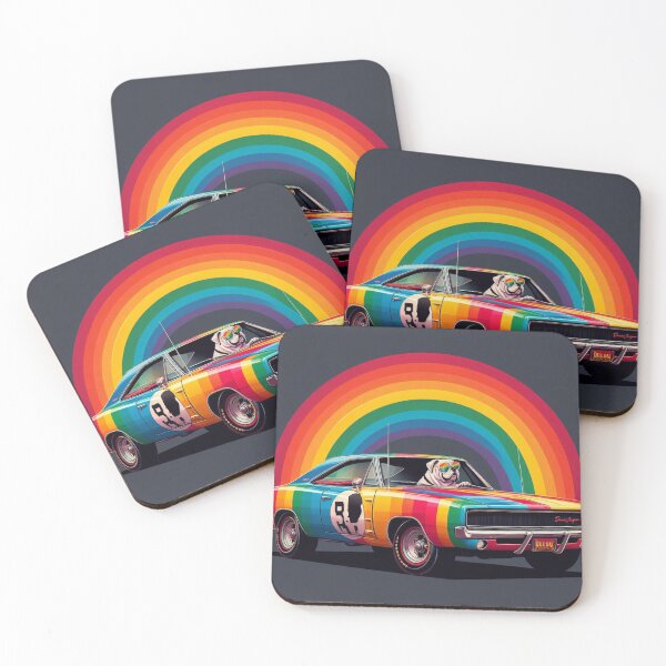 Item preview, Rainbow ride with a bulldog designed and sold by MagoDelDiseno.