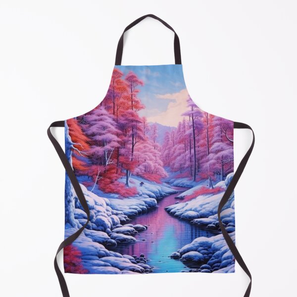 Item preview, Mesmerizing Violet River: Light Violet Snowy Forest Painting designed and sold by FairX.