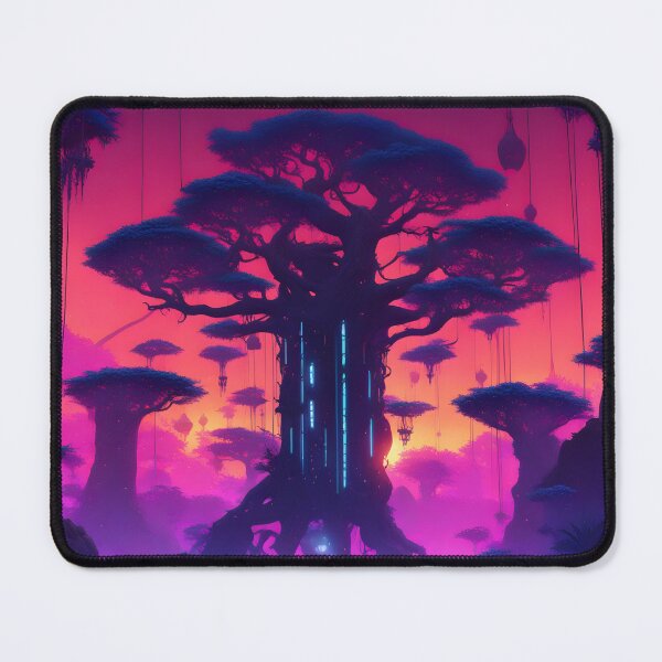 Item preview, Enchanted magical baobab forest with bioluminescence and roots designed and sold by vicempe.