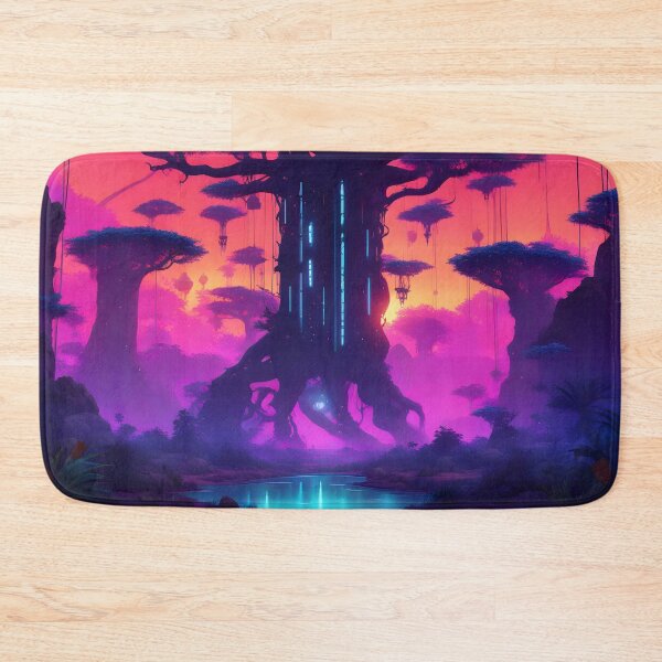 Item preview, Enchanted magical baobab forest with bioluminescence and roots designed and sold by vicempe.