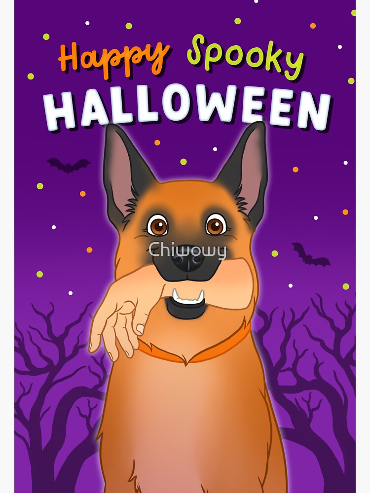 Thumbnail 3 of 3, Sticker, A helping hand to your Halloween cheer card designed and sold by Chiwowy.