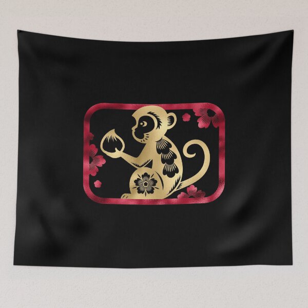 Item preview, Year of the Monkey | Happy Chinese New Year | Lunar New Year | Gold and Red designed and sold by StarryHeavens.