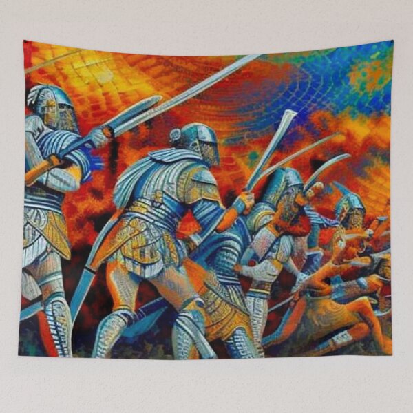 Item preview, Battling Warriors designed and sold by George Hutton Hunter.