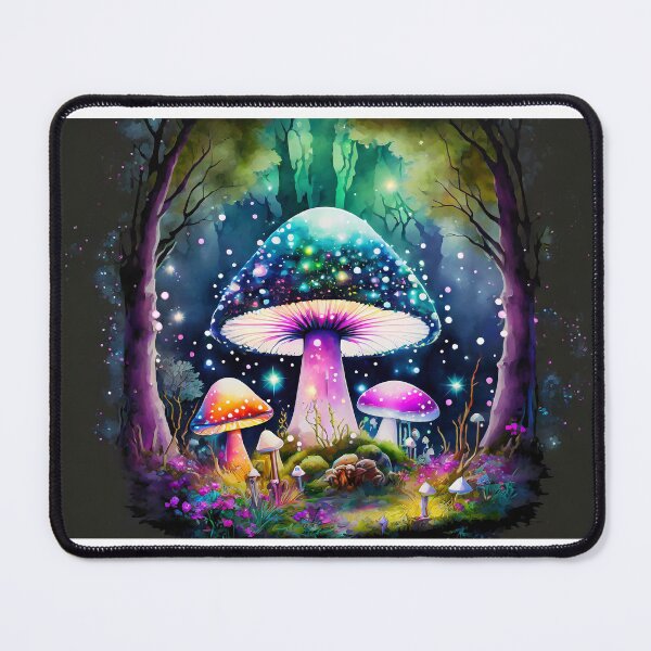 Artikelvorschau, Ein Pilz mit Lichterketten oben im dunklen Wald entworfen und verkauft von Creatiefs.