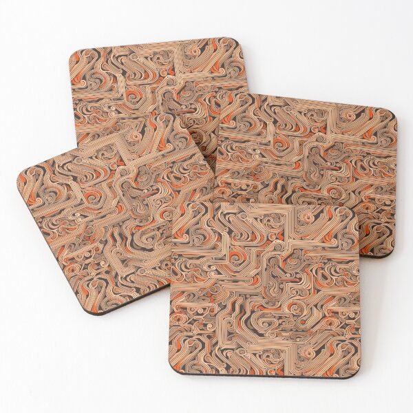 Item preview, Maze: Ginger Pattern of Abstract Swirls designed and sold by 4TeeToo.