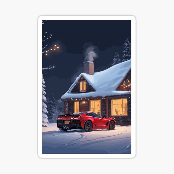Item preview, Christmas Muscle Car poster Snow designed and sold by VenZolic.