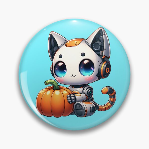 Item preview, Robo-Cat With A Pumpkin! designed and sold by kukamatsu.