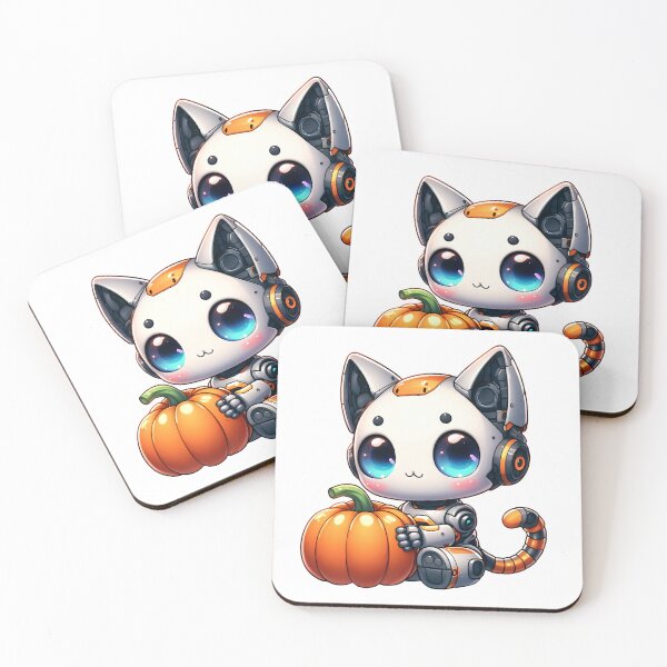 Item preview, Robo-Cat With A Pumpkin! designed and sold by kukamatsu.