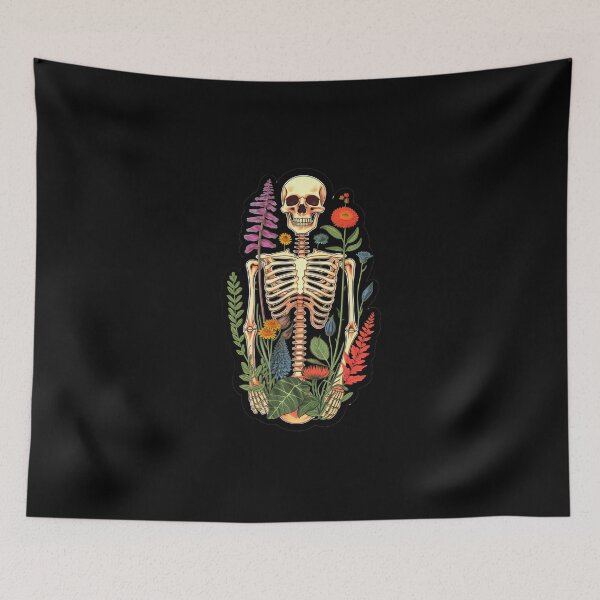 Item preview, Skeleton and flowers designed and sold by Chill-Wave.
