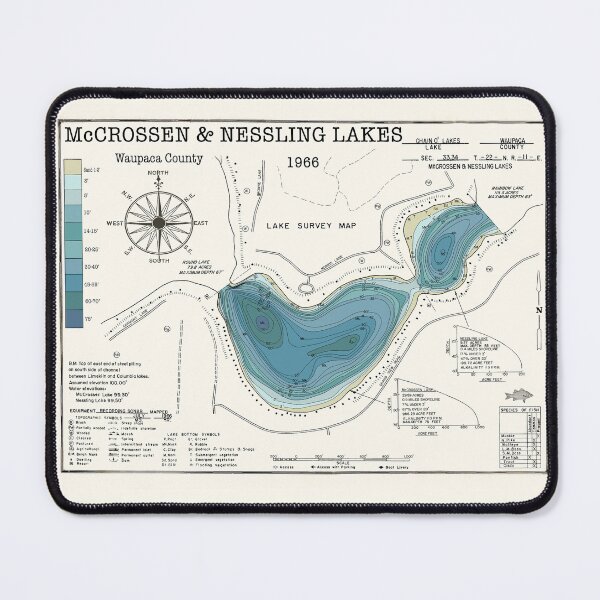 Item preview, McCrossen and Nessling Lakes WI Waupaca County designed and sold by Jean Plout.