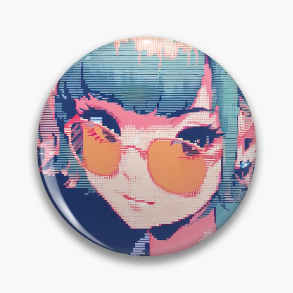 Item preview, Blue haired anime girl- pixel art designed and sold by octoboobs.