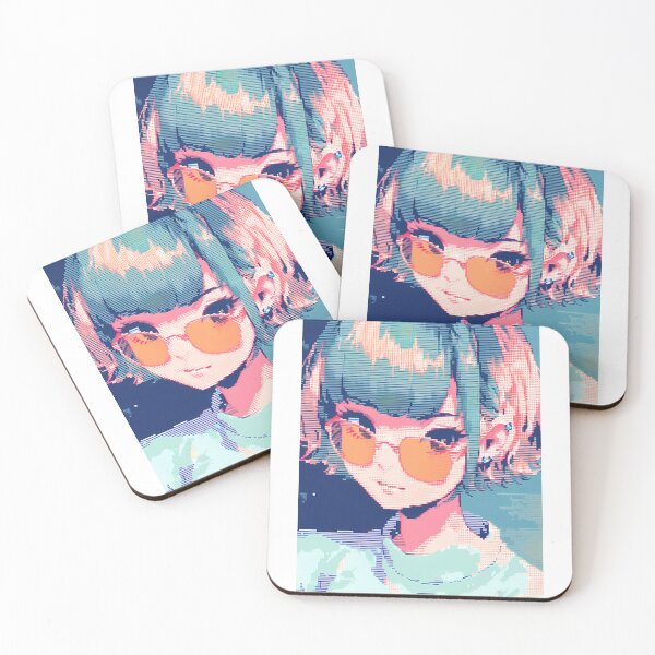 Item preview, Blue haired anime girl- pixel art designed and sold by octoboobs.