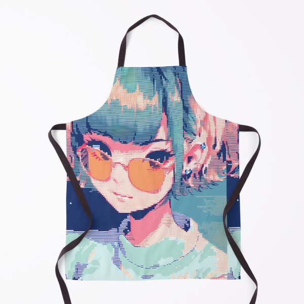 Item preview, Blue haired anime girl- pixel art designed and sold by octoboobs.