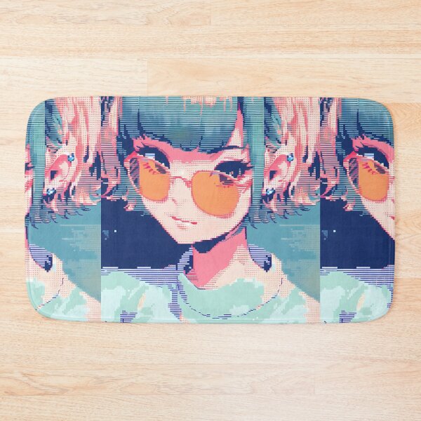 Item preview, Blue haired anime girl- pixel art designed and sold by octoboobs.