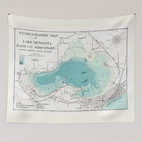 Item preview, Mendota Lake WI Dane County 1900 designed and sold by Jean Plout.