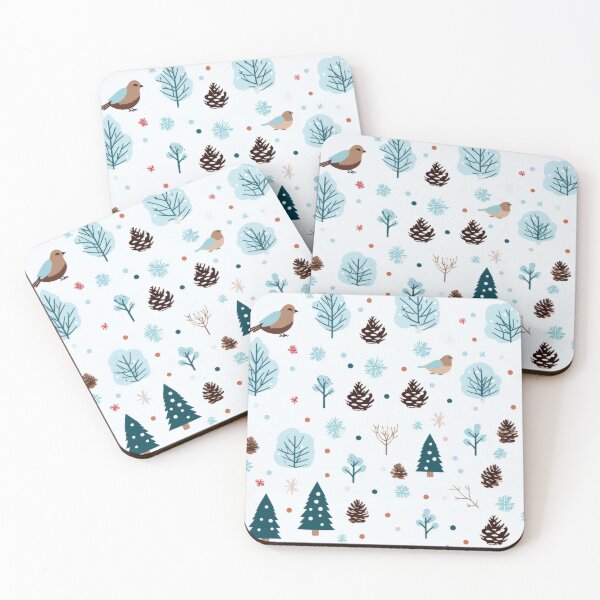 Item preview, Scalable winter clipart: fir trees, pine cones and birds designed and sold by cosmodificated.