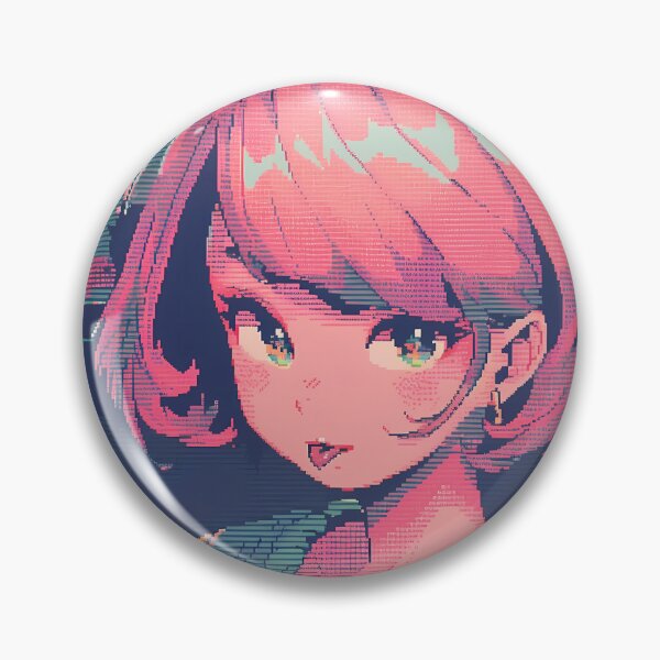 Item preview, Pink haired anime girl- pixel art designed and sold by octoboobs.