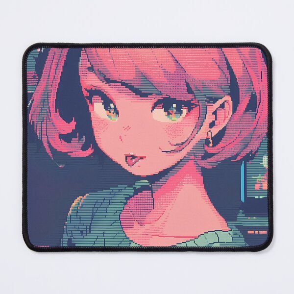 Item preview, Pink haired anime girl- pixel art designed and sold by octoboobs.