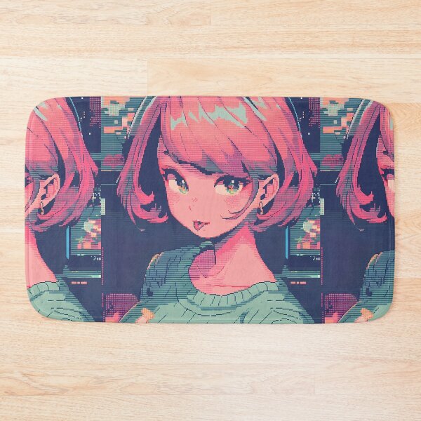 Item preview, Pink haired anime girl- pixel art designed and sold by octoboobs.